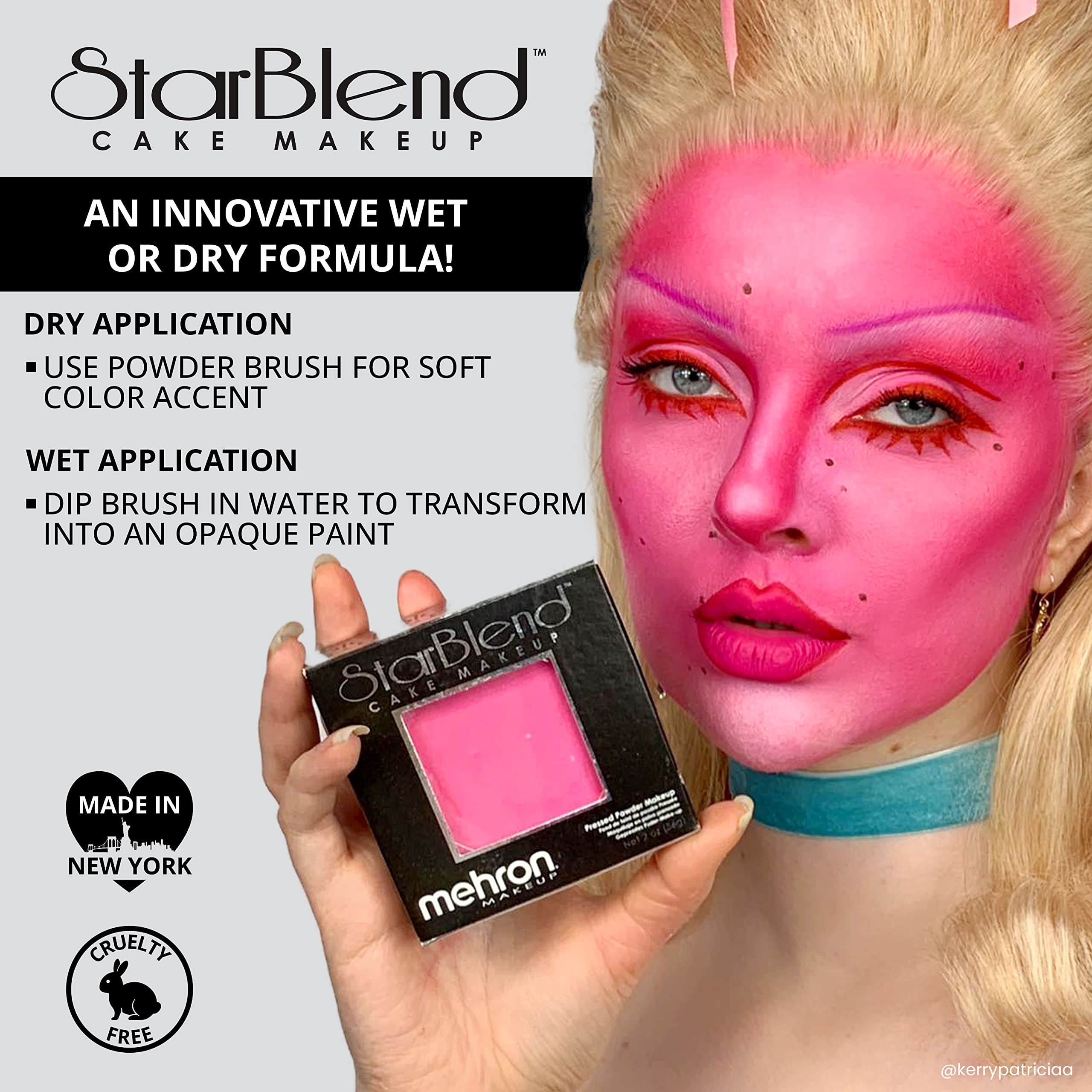 Mehron Makeup StarBlend Cake - LIGHT GREY - 2OZ